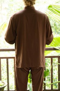Jing Shirt, Premium Rayon, Earth Cacao, view 4