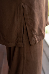 Jing Shirt, Premium Rayon, Earth Cacao, view 6