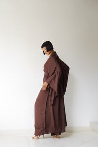 Aset Kimono, Lyocell Silk, Earth Cacao, view 3