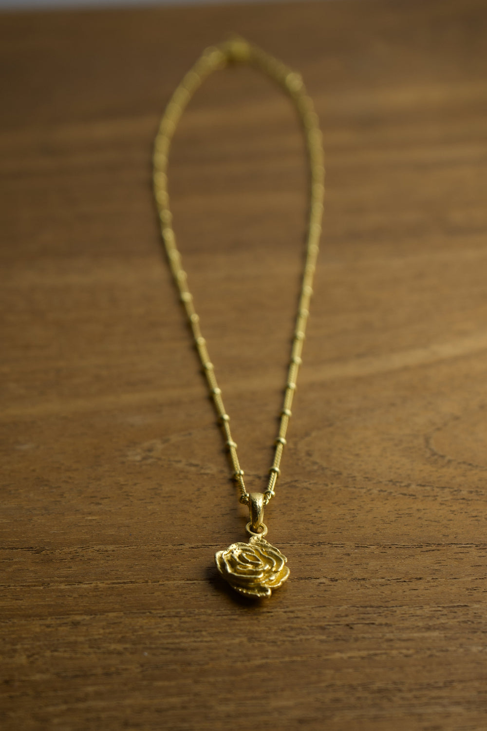 Rose of Magdalena Necklace, 18K Gold Plated Sterling Silver, view 4