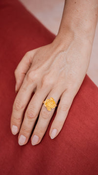Rose of Magdalena Ring, 18K Gold Plated Sterling Silver