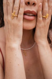 Sekhem Ankh Ring, 18K Gold Plated Sterling Silver, view 6