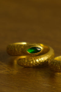 Citrine Emerald Snake Ring