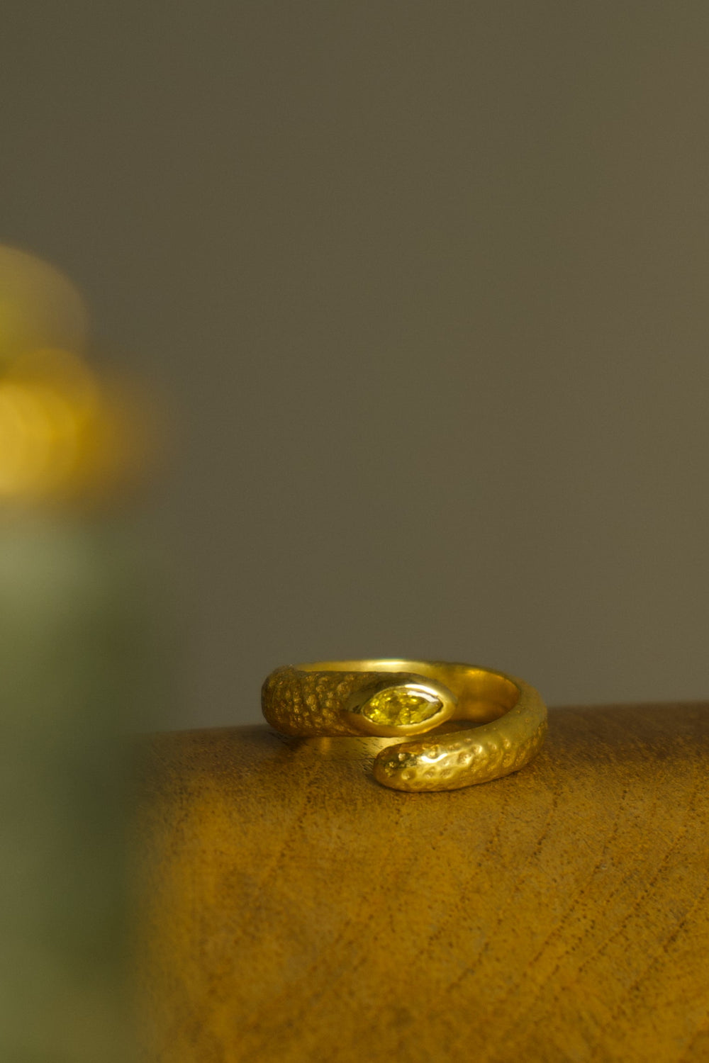 Citrine Snake Ring