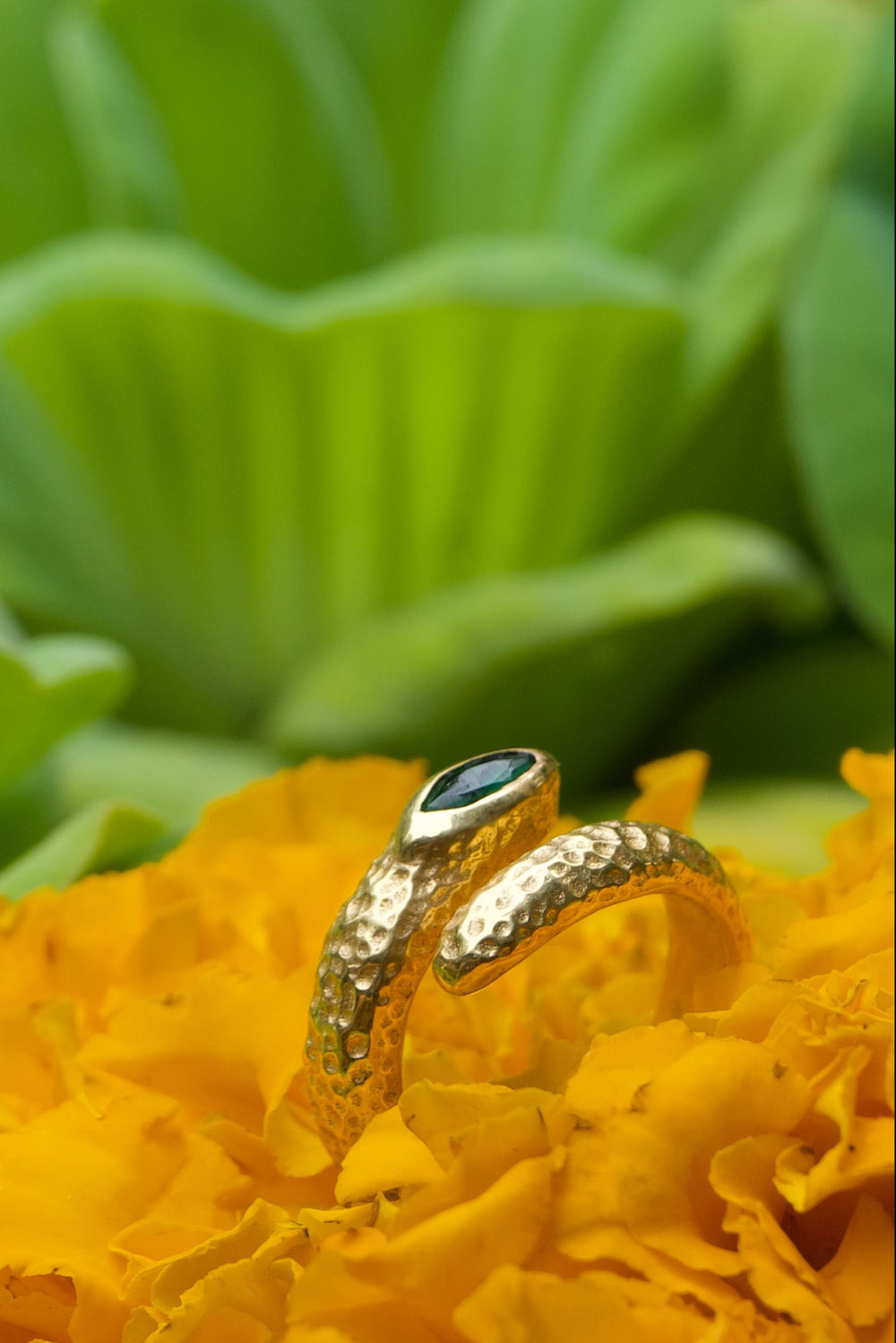 Emerald Snake Ring