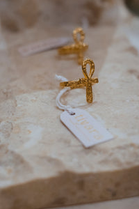 Sekhem Ankh Ring, 18K Gold Plated Sterling Silver, view 4
