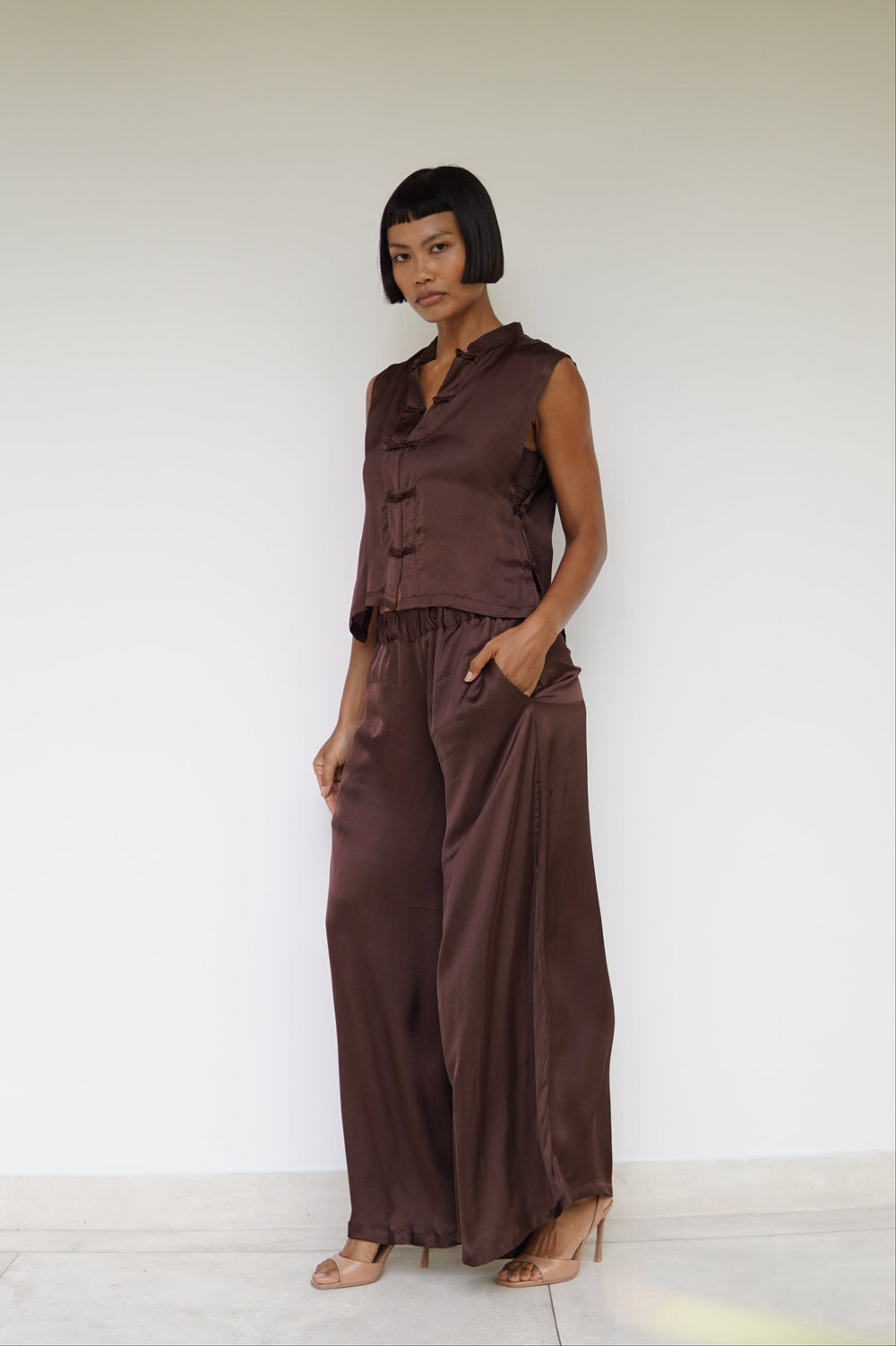 Ting Pants, Lyocell Silk, Earth Cacao, view 10