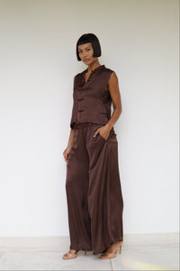 Ting Pants, Lyocell Silk, Earth Cacao, view 10