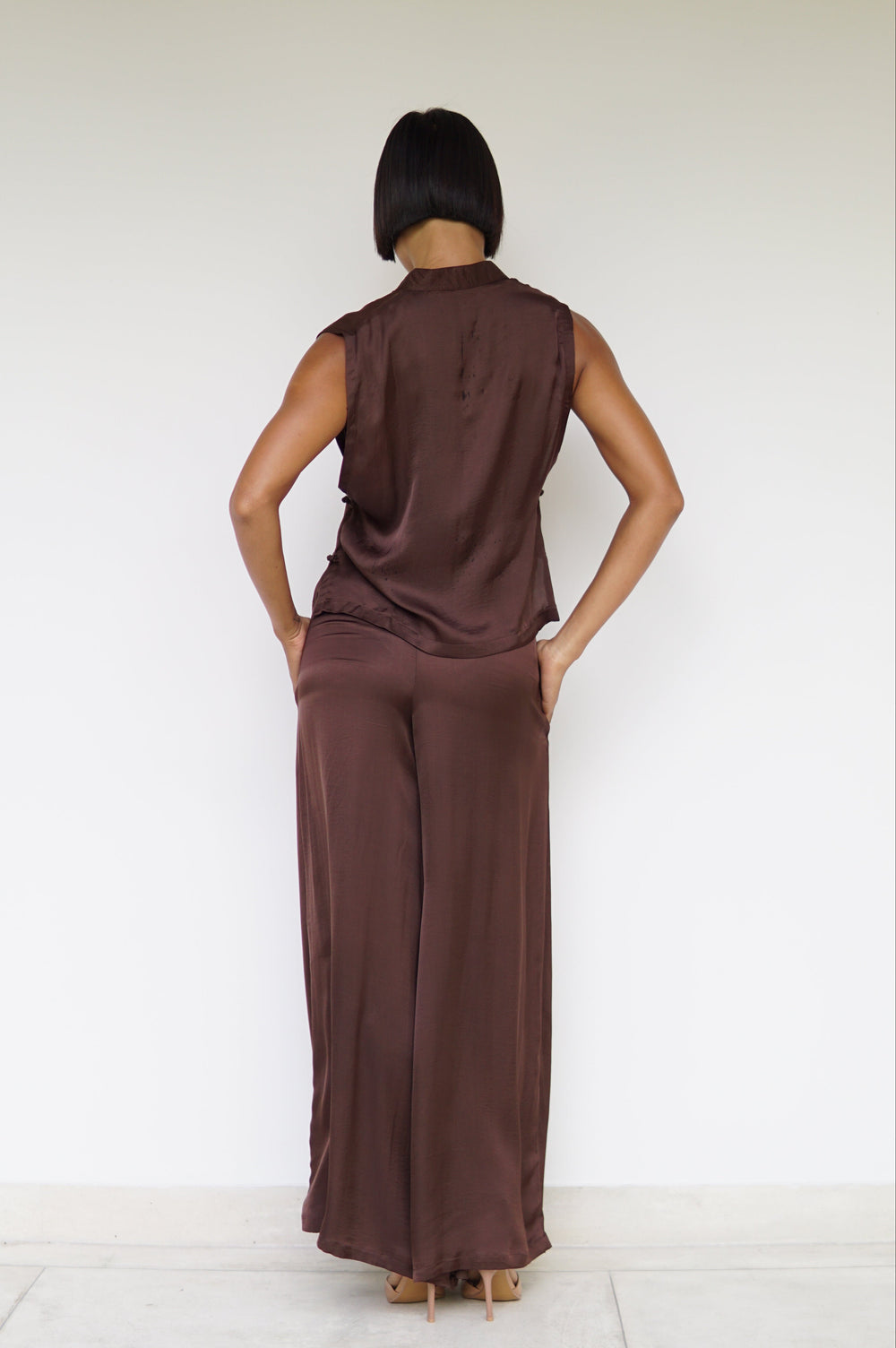 Ting Pants, Lyocell Silk, Earth Cacao, view 4