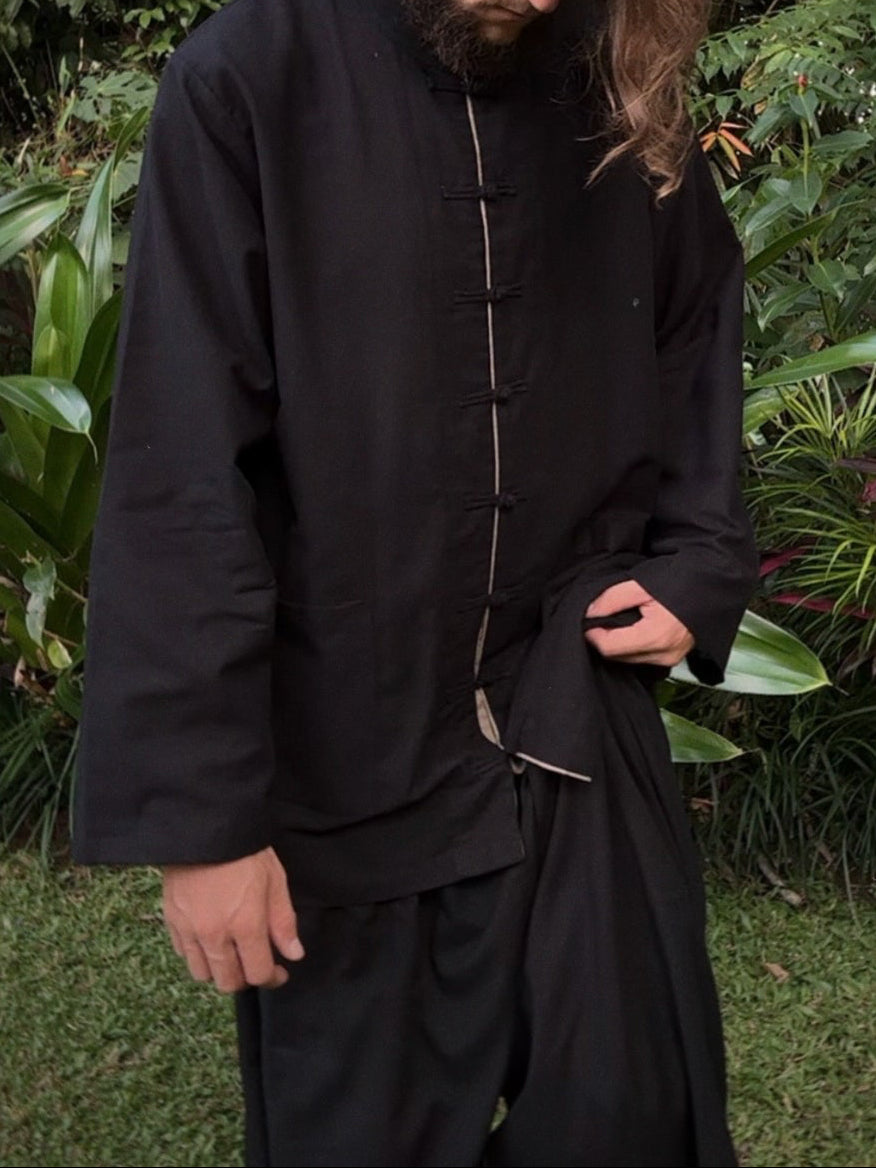 Jing Jacket, Linen, Black Jade with Stone, view 3
