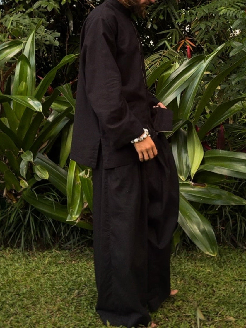 Jing Jacket, Linen, Black Jade with Stone, view 10
