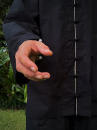 Jing Jacket, Linen, Black Jade with Stone, view 6