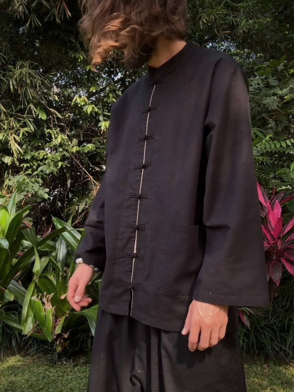 Jing Jacket in Black Jade with Stone