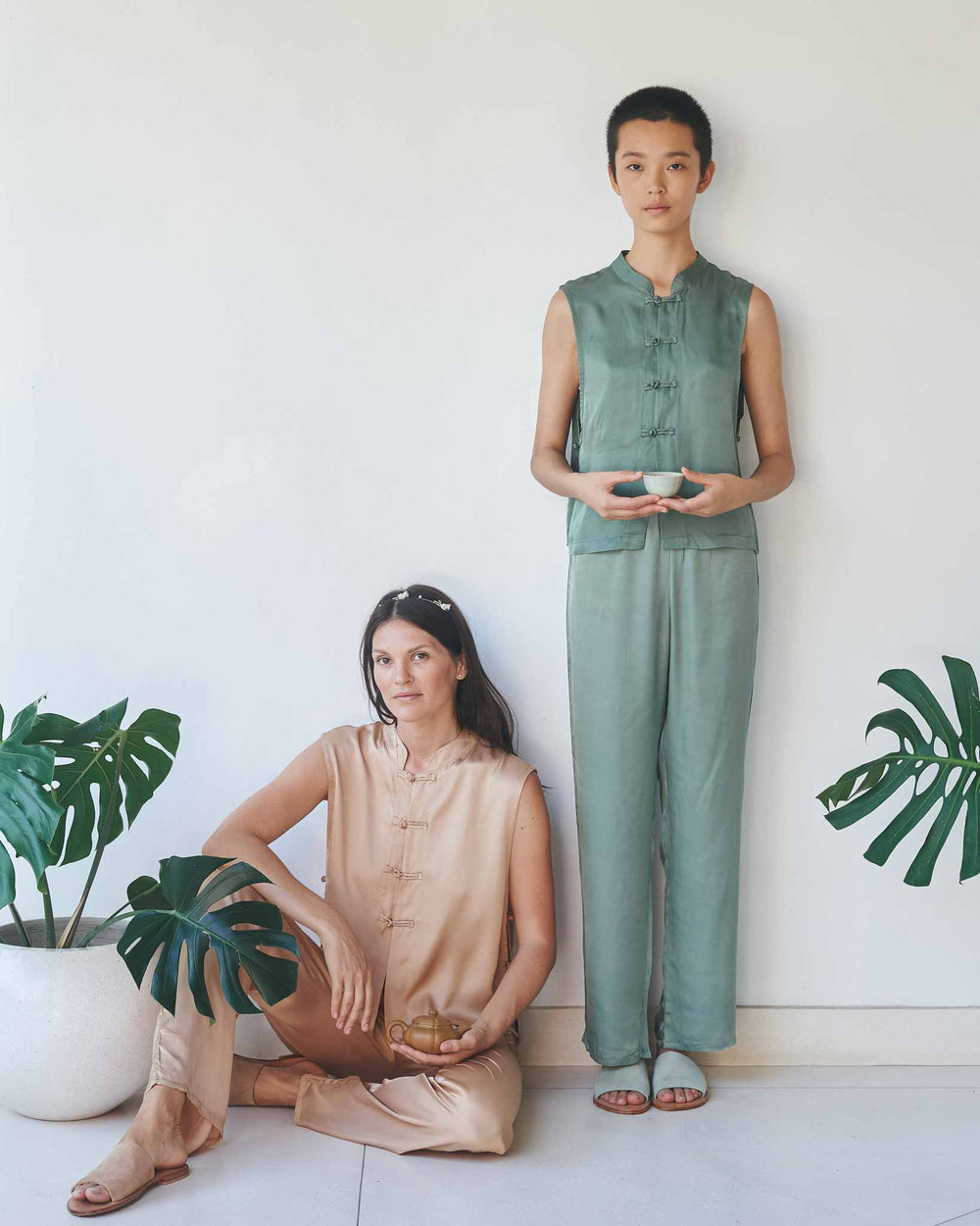 Lin Pant - Silk Tencel - Sage Tiyara Soul Wear