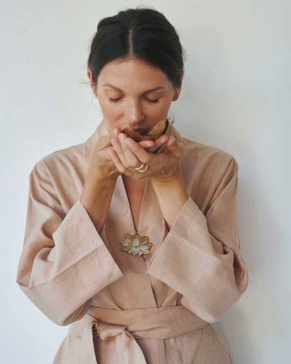 Mai Kimono Suit, Linen, Tan, view 5