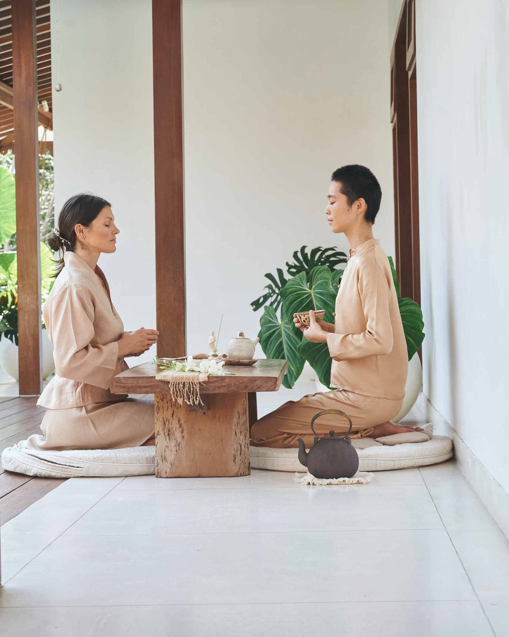 Mai Kimono Suit, Linen, Tan, view 8