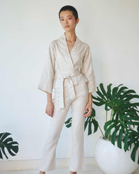 Mai Pant, Linen, Pearl, view 3