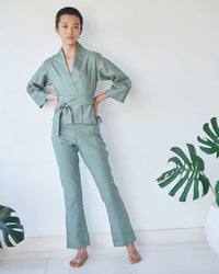 Mai Pant, Linen, Sage, view 2
