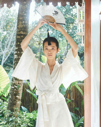 Makoto Kimono, Linen, Pearl, view 5