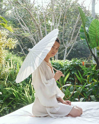Makoto Kimono, Linen, Pearl, view 3