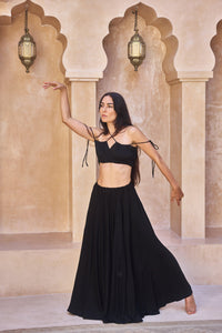 SaRa Long Skirt, Bamboo, Black Onyx, view 8