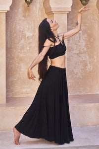 SaRa Long Skirt, Bamboo, Black Onyx, view 2