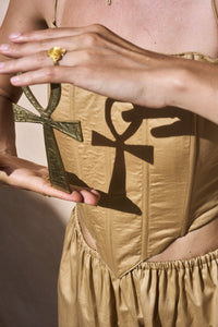 SaRa Corset, Cotton, Temple Gold, view 4