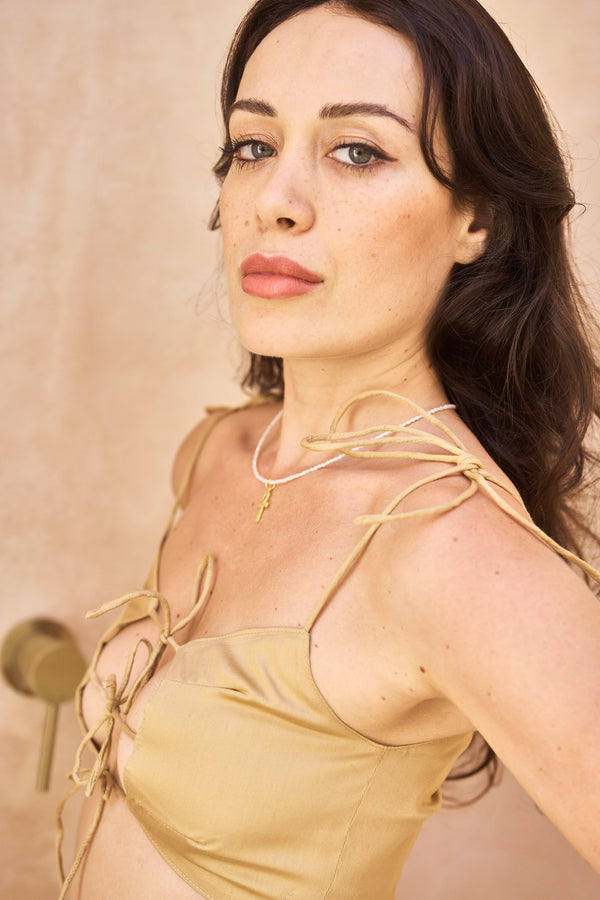 YaRa Top, Cotton, Temple Gold
