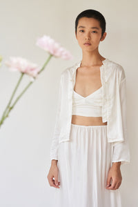 Lin Skirt - Silk Viscose - White Pearl Tiyara Soul Wear