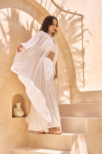 Isis Cape, Silk Cotton, Lotus White, view 2