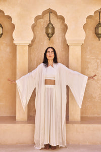 Aset Kimono, Lyocell Silk, Lotus White, view 3