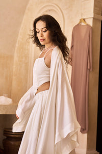 Aset Kimono, Lyocell Silk, Lotus White, view 7