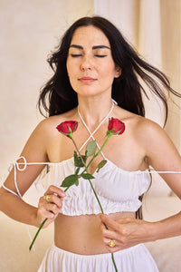 Sahara Top, Bamboo, Lotus White, view 6