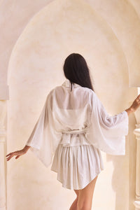 Sahara Skirt, Lyocell Silk, Lotus White, view 2