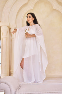 Isis Cape, Silk Cotton, Lotus White, view 7