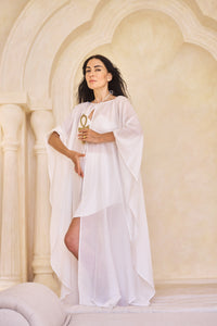 Isis Cape, Silk Cotton, Lotus White, view 5