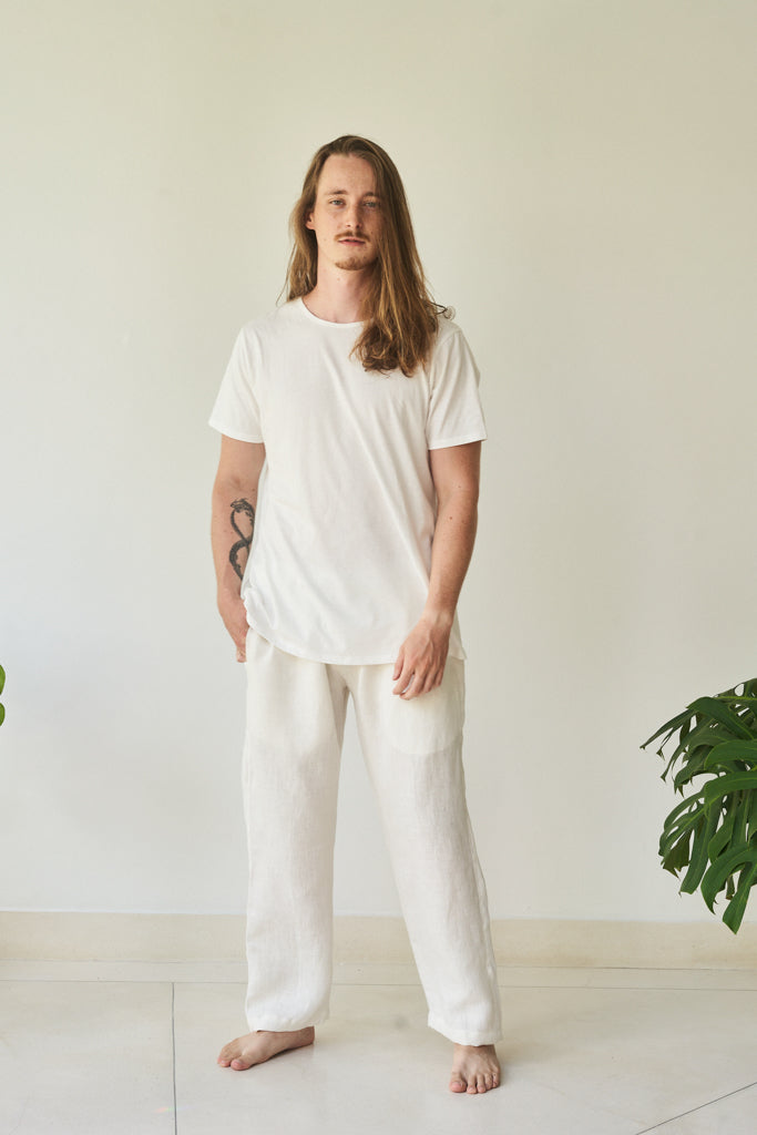 Shen Pant, Linen, Pearl, view 2