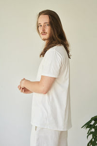 Kai Shirt, Bamboo, Pearl White, view 4