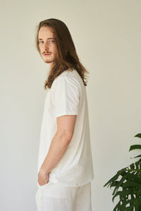Kai Shirt, Bamboo, Pearl White, view 3