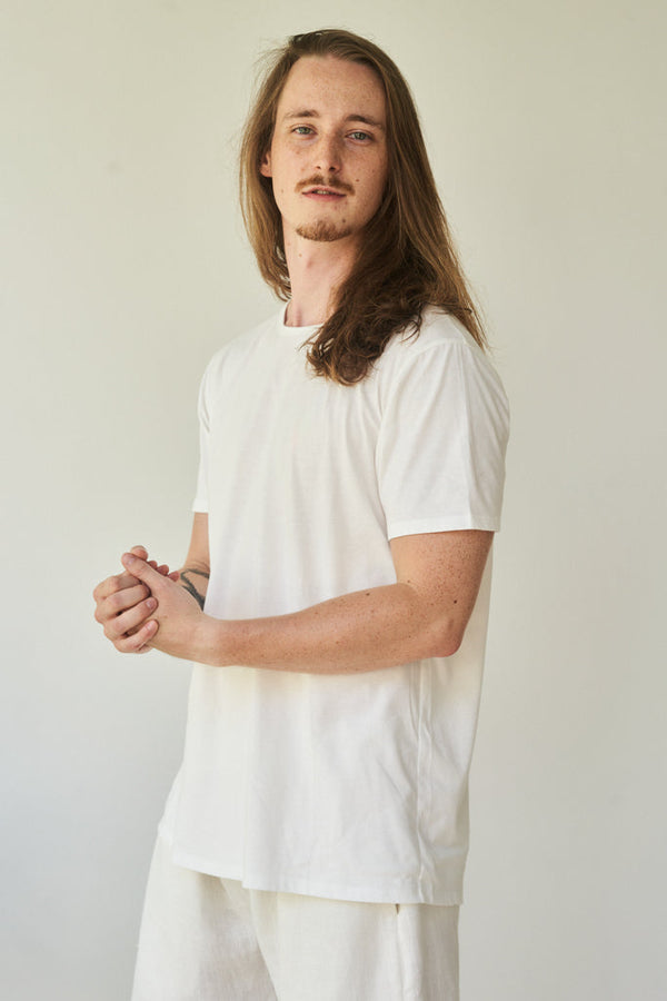Kai Shirt, Bamboo, Pearl White