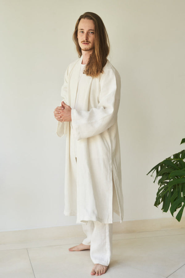 Dao Long Kimono, Hemp, Pearl White