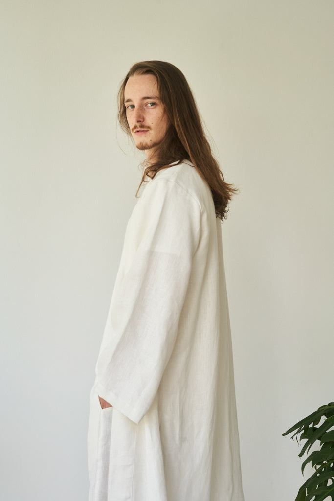 Dao Long Kimono, Hemp, Pearl White, view 7