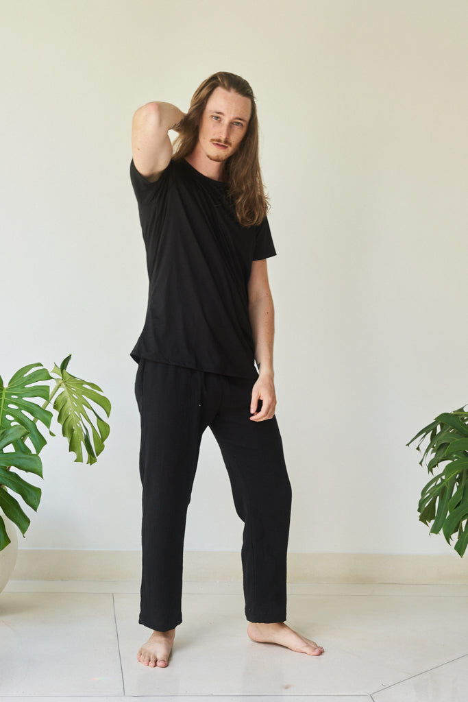 Chen Pant, Linen Cotton, Black Onyx, view 4