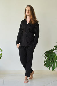 Chen Pant, Linen Cotton, Black Onyx, view 5