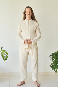 Chen Pant, Linen Cotton, Pearl White, view 5