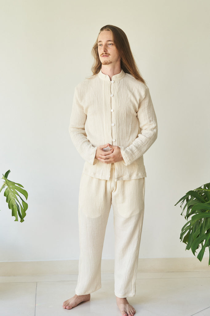 Chen Pant, Linen Cotton, Pearl White, view 8