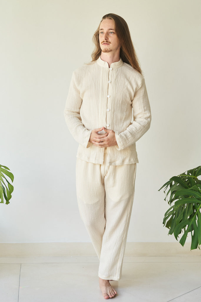 Chen Pant, Linen Cotton, Pearl White, view 6