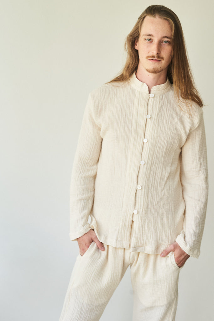 Chen Pant, Linen Cotton, Pearl White, view 7