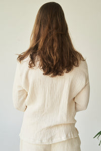 Chen Shirt, Linen Cotton, Pearl White, view 7