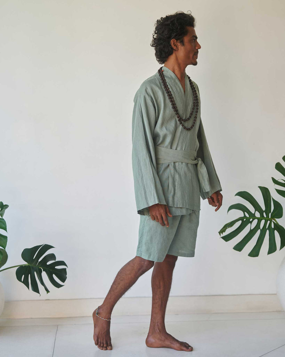 Shen Kimono, Linen, Sage